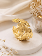 Golden leaf cuff bracelet