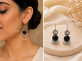 oxidized dangle earing - black