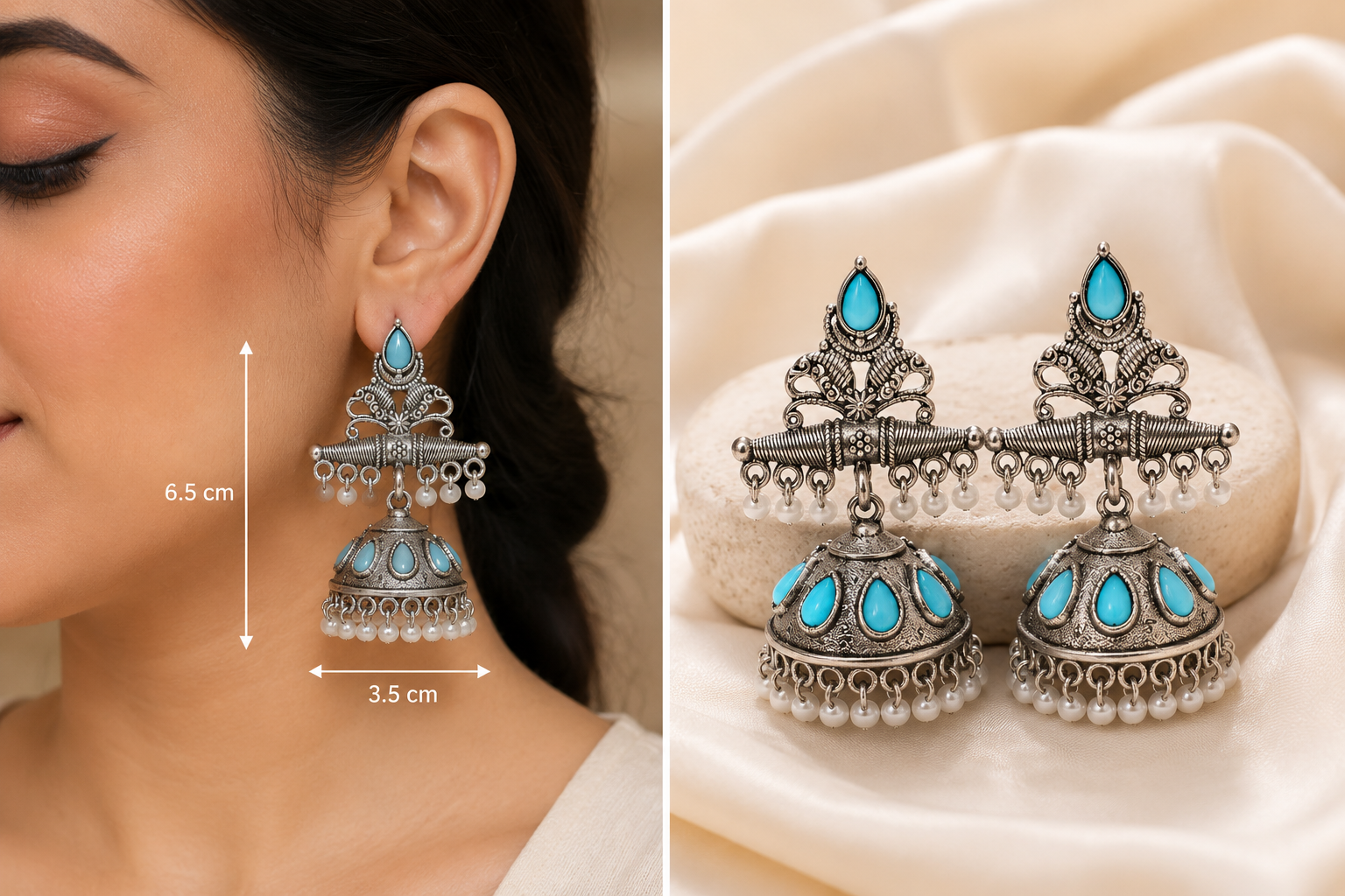 oxidized jhumka